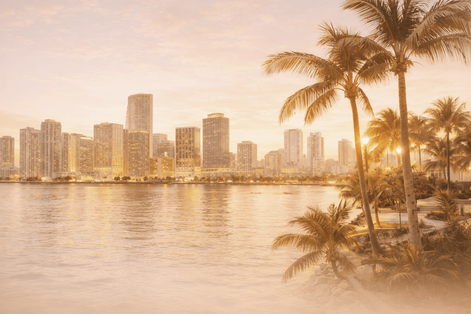 Miami sunset Brickell Key
